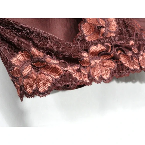 Adore Me Bra Lace Racer Back Plunge Front Close Pushup Brown Women's Size 34DD - Picture 8 of 11